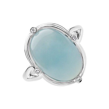 Diamond ring with Chalcedony Noble Touch