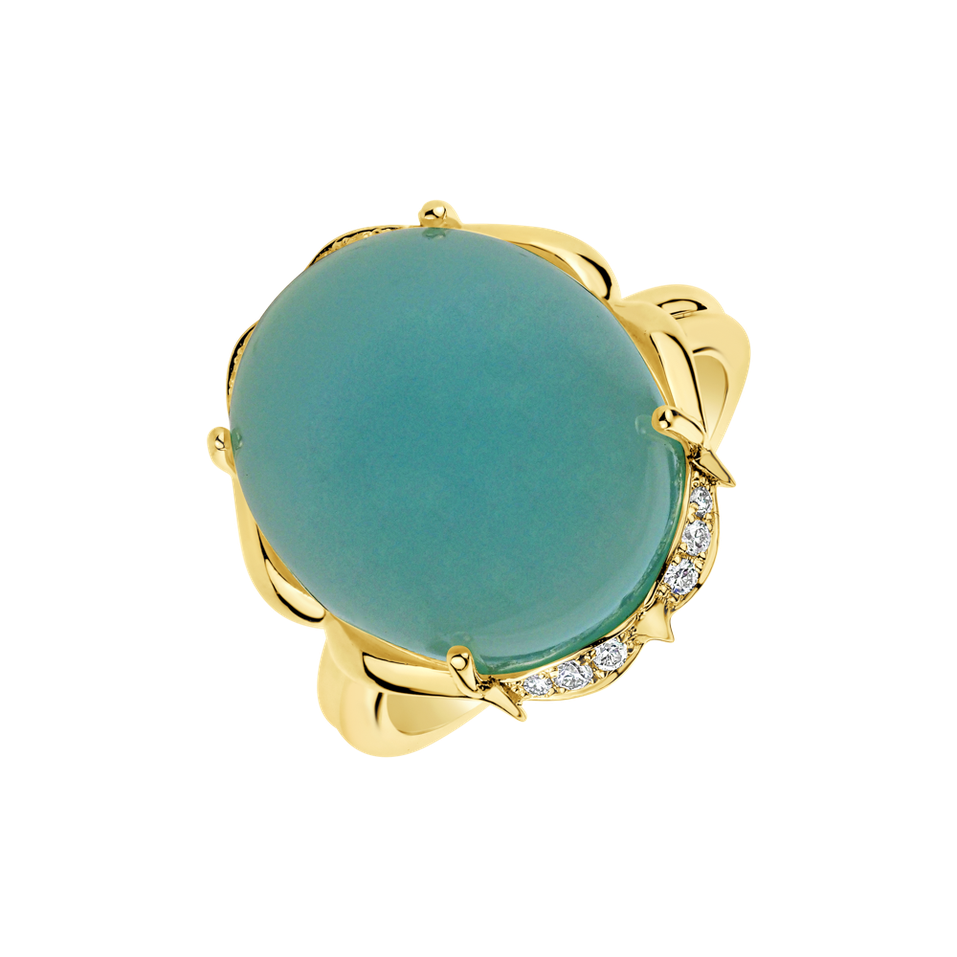 Diamond ring with Chalcedony Miracle Temptation
