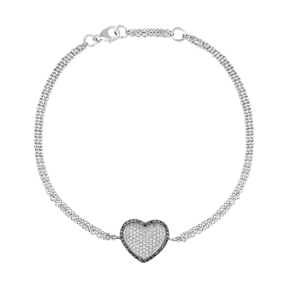 Bracelet with black and white diamonds Love Dimension