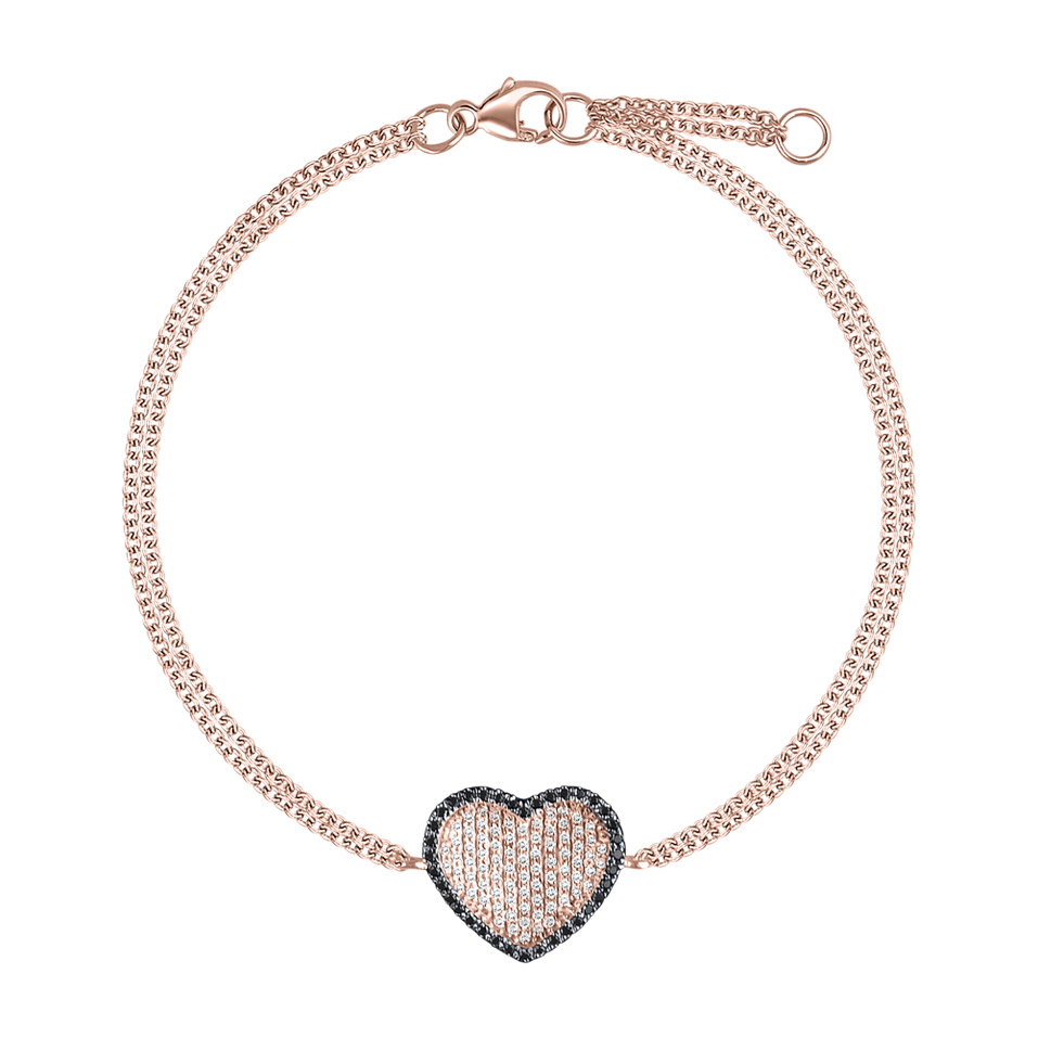 Bracelet with black and white diamonds Love Dimension