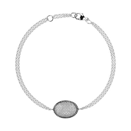 Bracelet with black and white diamonds My Heaven