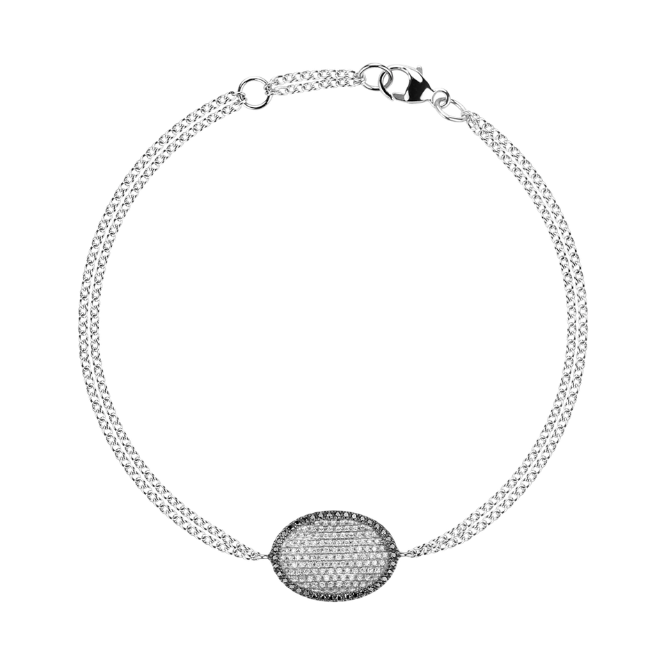 Bracelet with black and white diamonds My Heaven