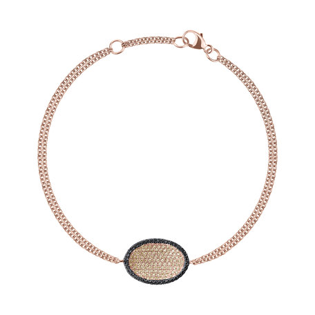 Bracelet with white, brown and black diamonds My Heaven