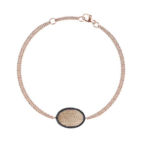 Bracelet with white, brown and black diamonds My Heaven