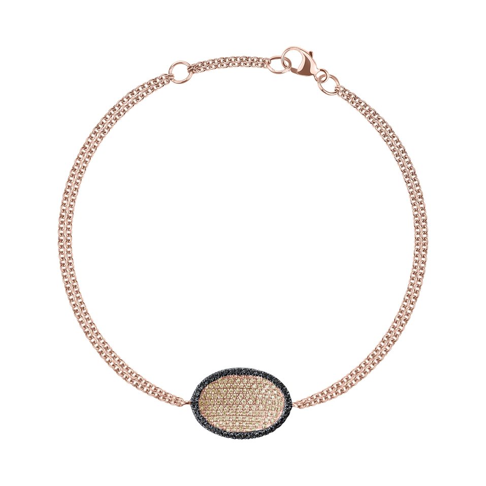 Bracelet with white, brown and black diamonds My Heaven