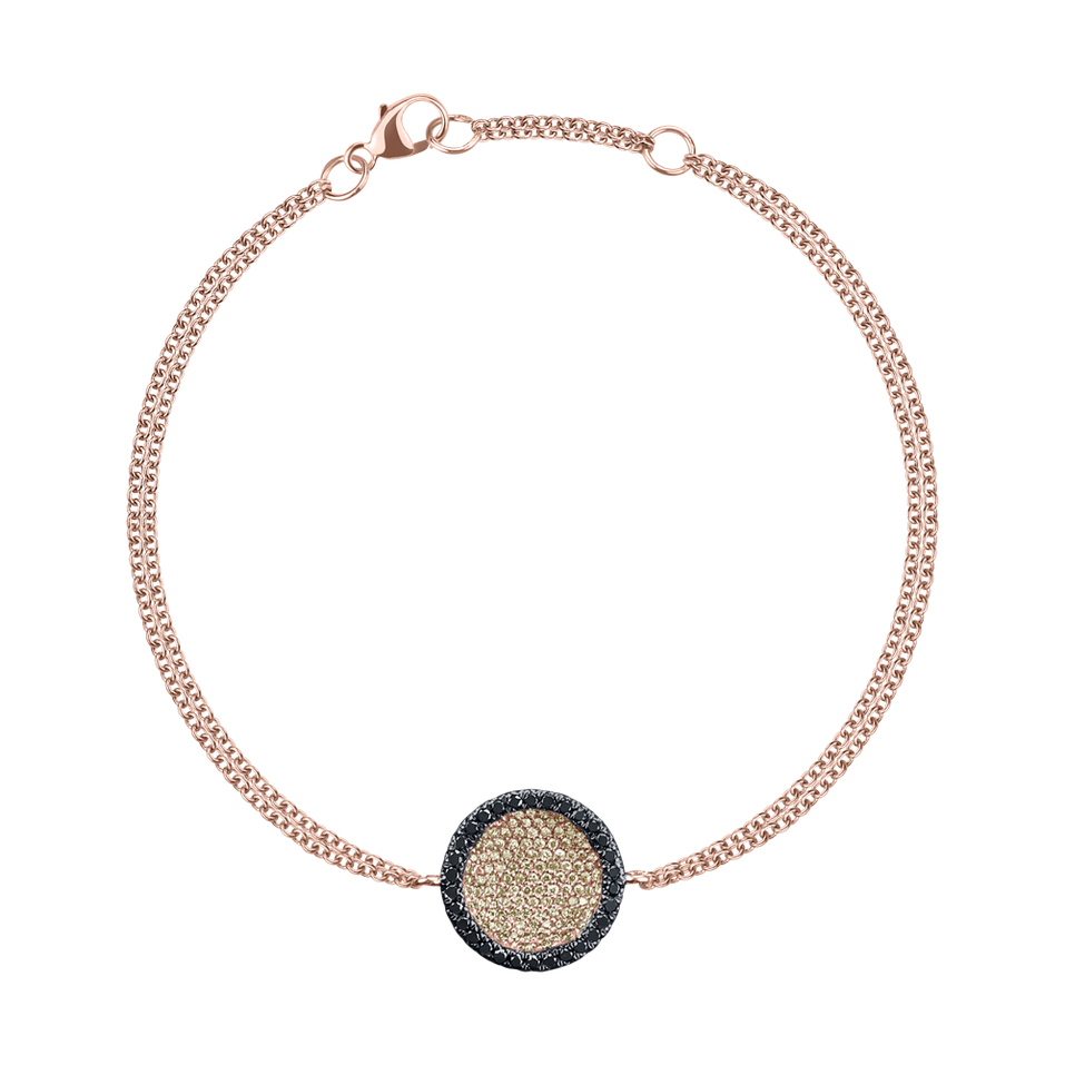 Bracelet with white, brown and black diamonds Dreamy Planet