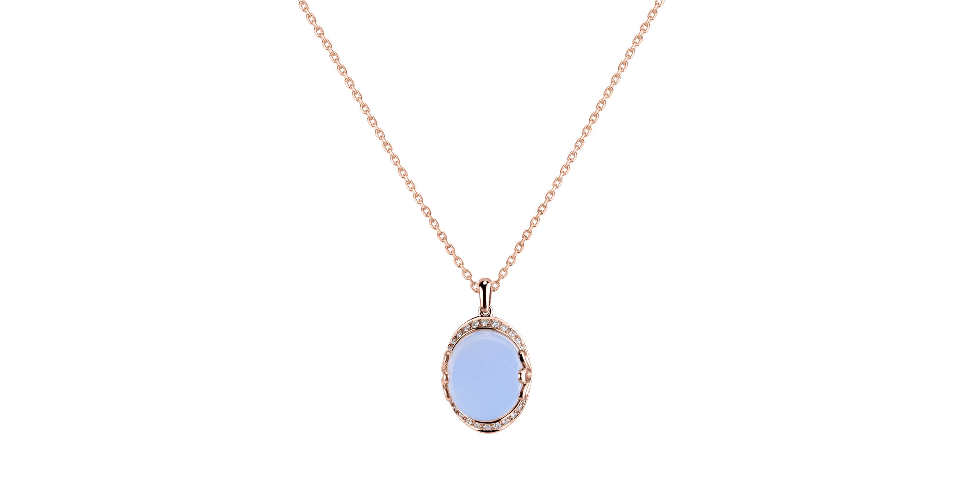 Diamond pendant with Chalcedony Mystique