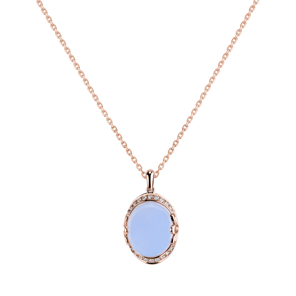 Diamond pendant with Chalcedony Mystique