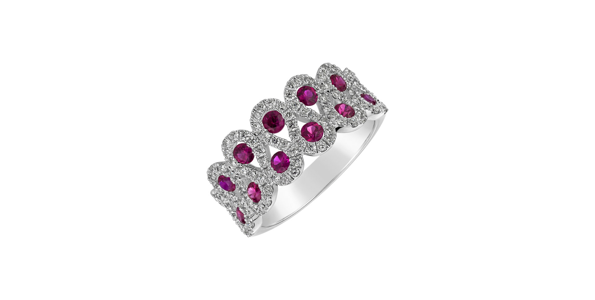 Diamond ring with Ruby Clementine