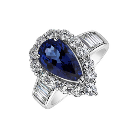 Diamond ring with Tanzanite Cardinal