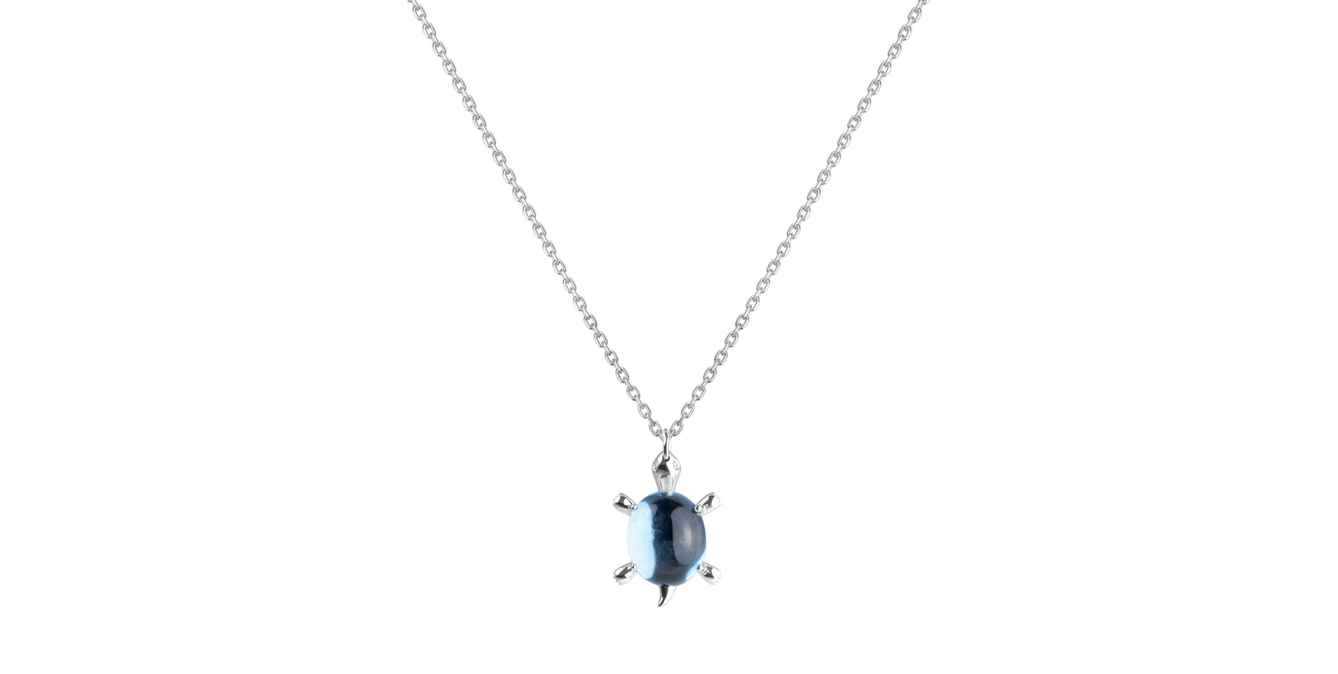 Diamond necklace with Topaz Marvelous Turtle