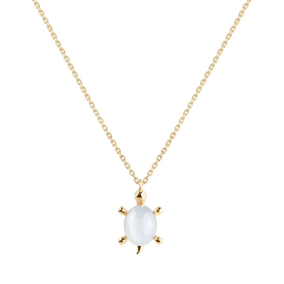 Necklace with Moonstone and diamonds Marvelous Turtle