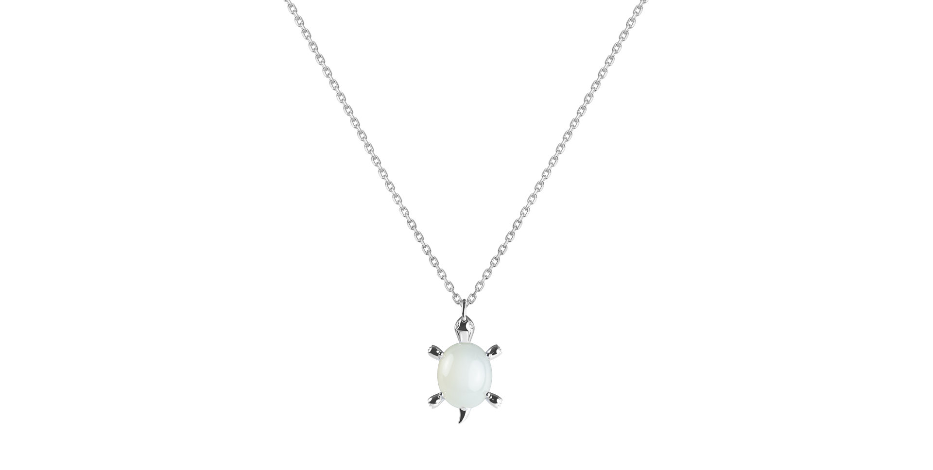 Necklace with Moonstone and diamonds Marvelous Turtle