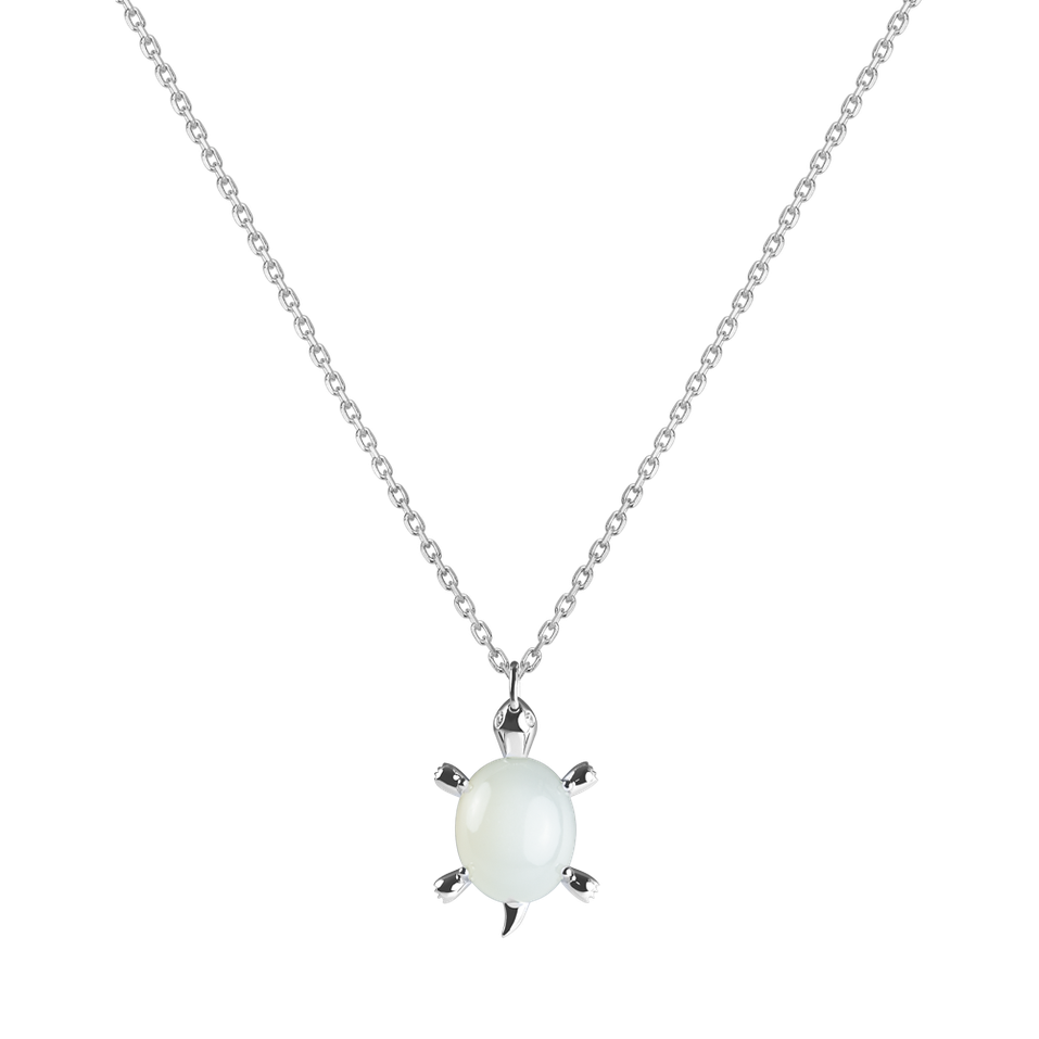 Necklace with Moonstone and diamonds Marvelous Turtle