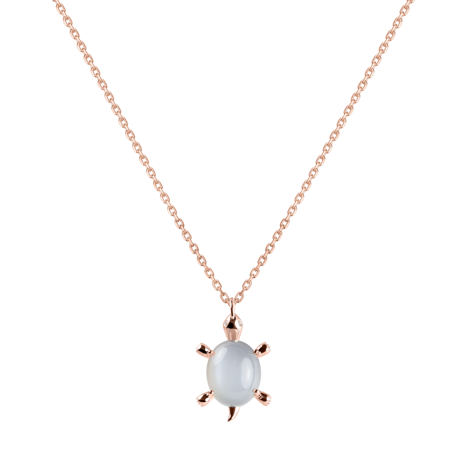 Necklace with Moonstone and diamonds Marvelous Turtle