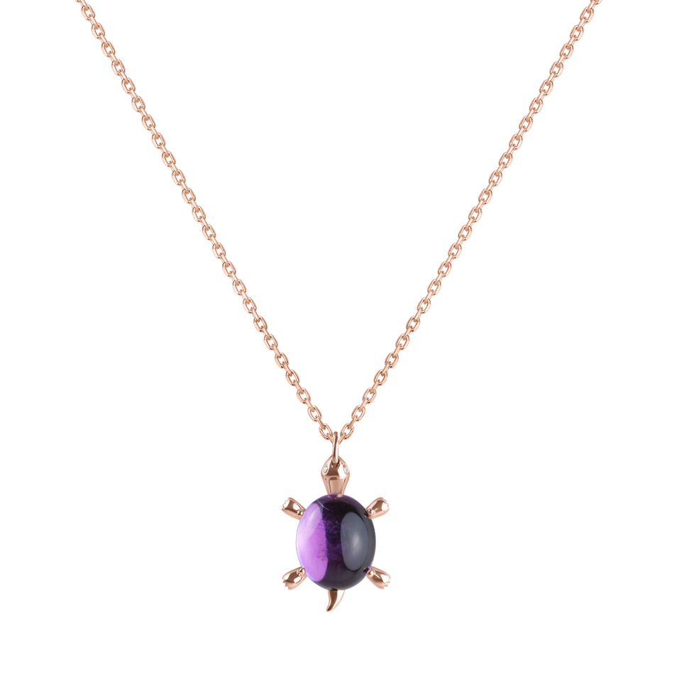 Diamond necklace with Amethyst Marvelous Turtle