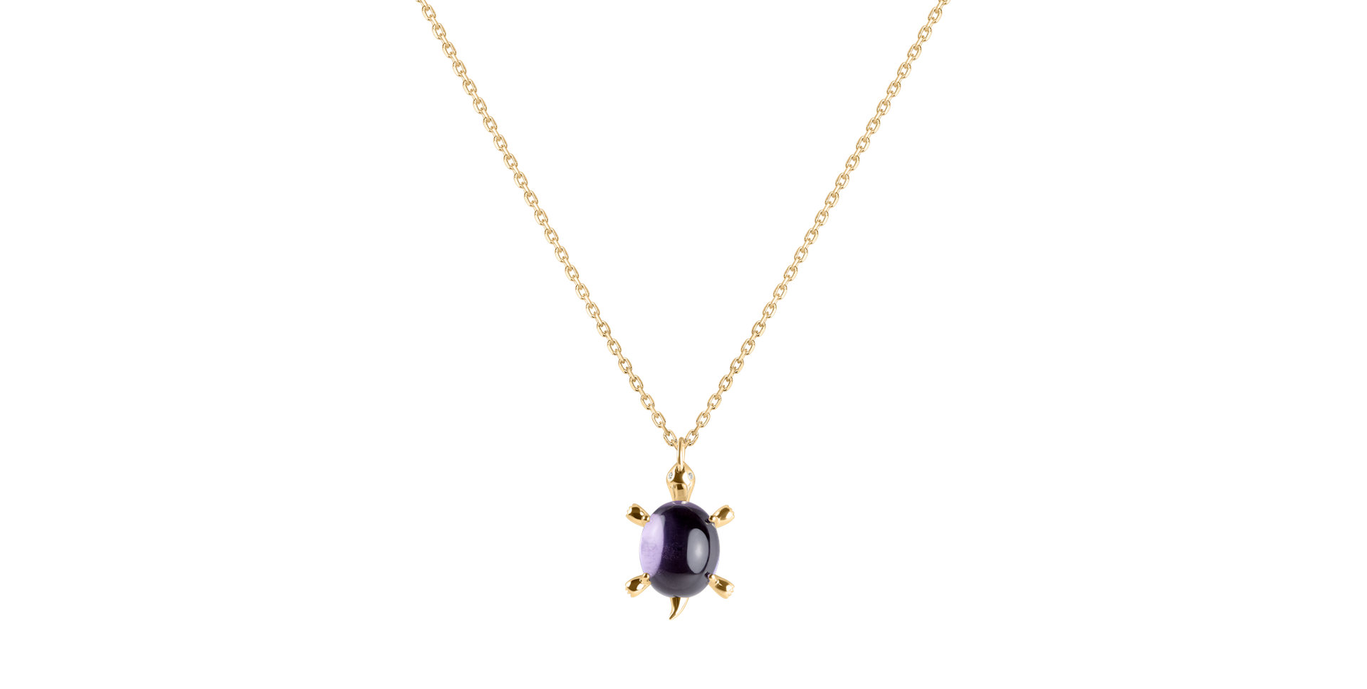 Diamond necklace with Amethyst Marvelous Turtle