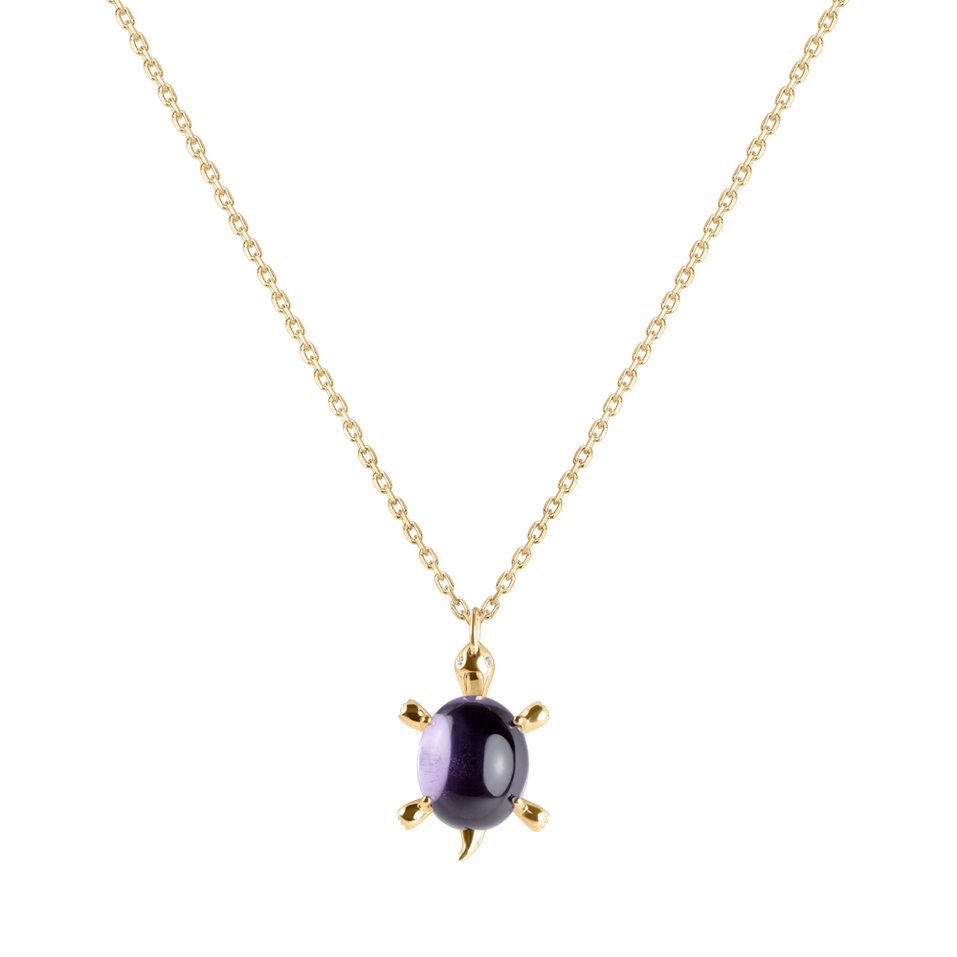 Diamond necklace with Amethyst Marvelous Turtle