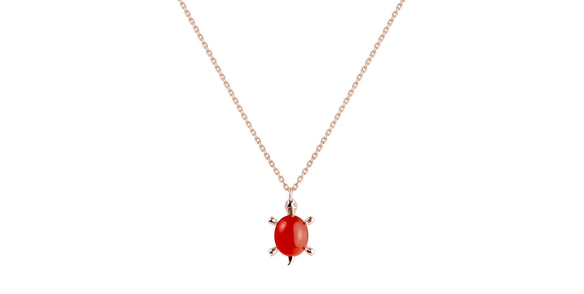 Diamond necklace with Cornelian Marvelous Turtle