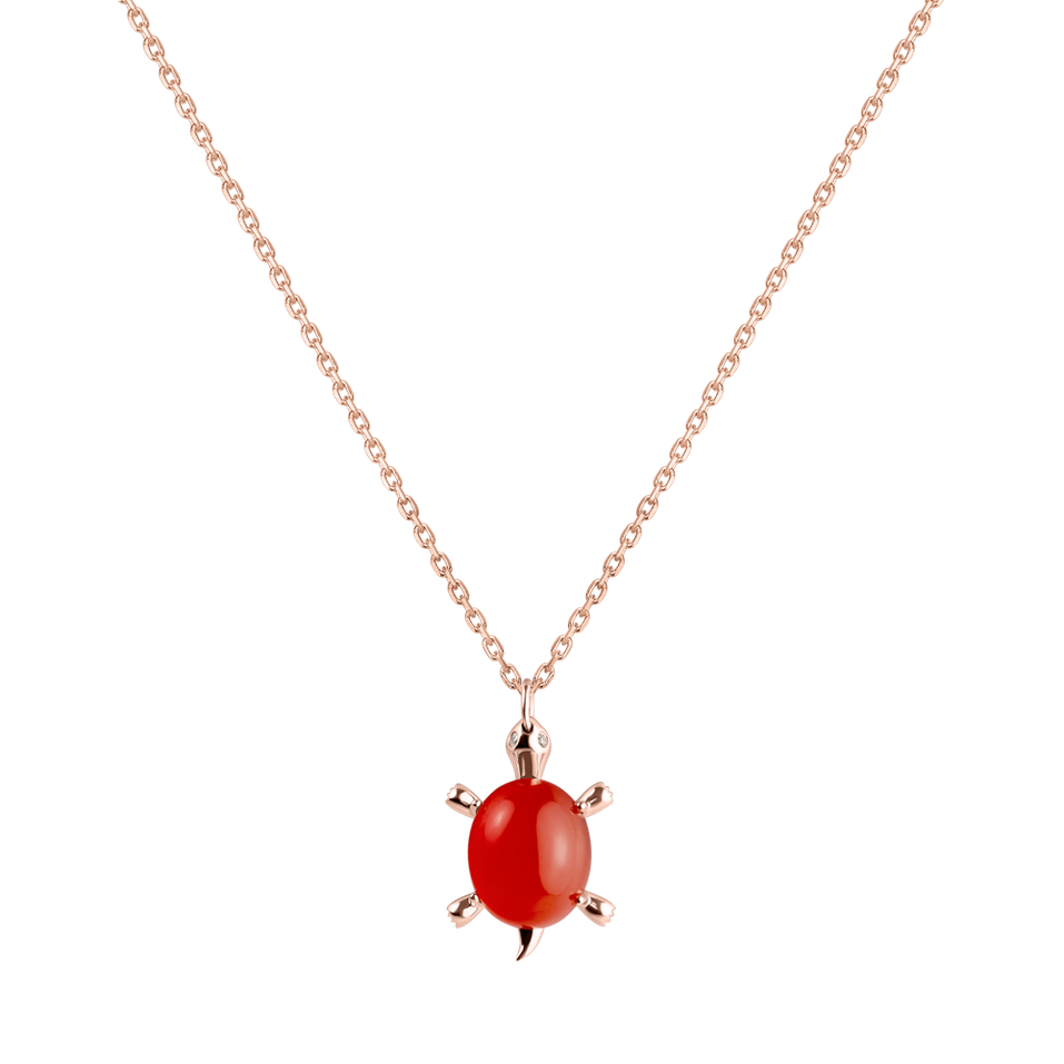 Diamond necklace with Cornelian Marvelous Turtle