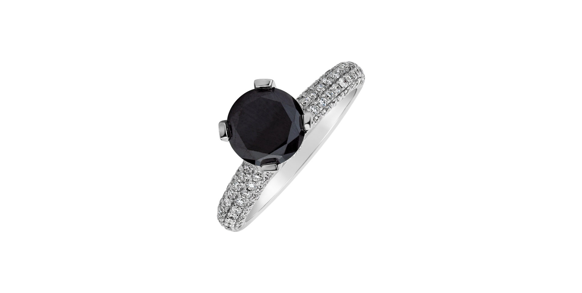 Ring with black and white diamonds Leandra