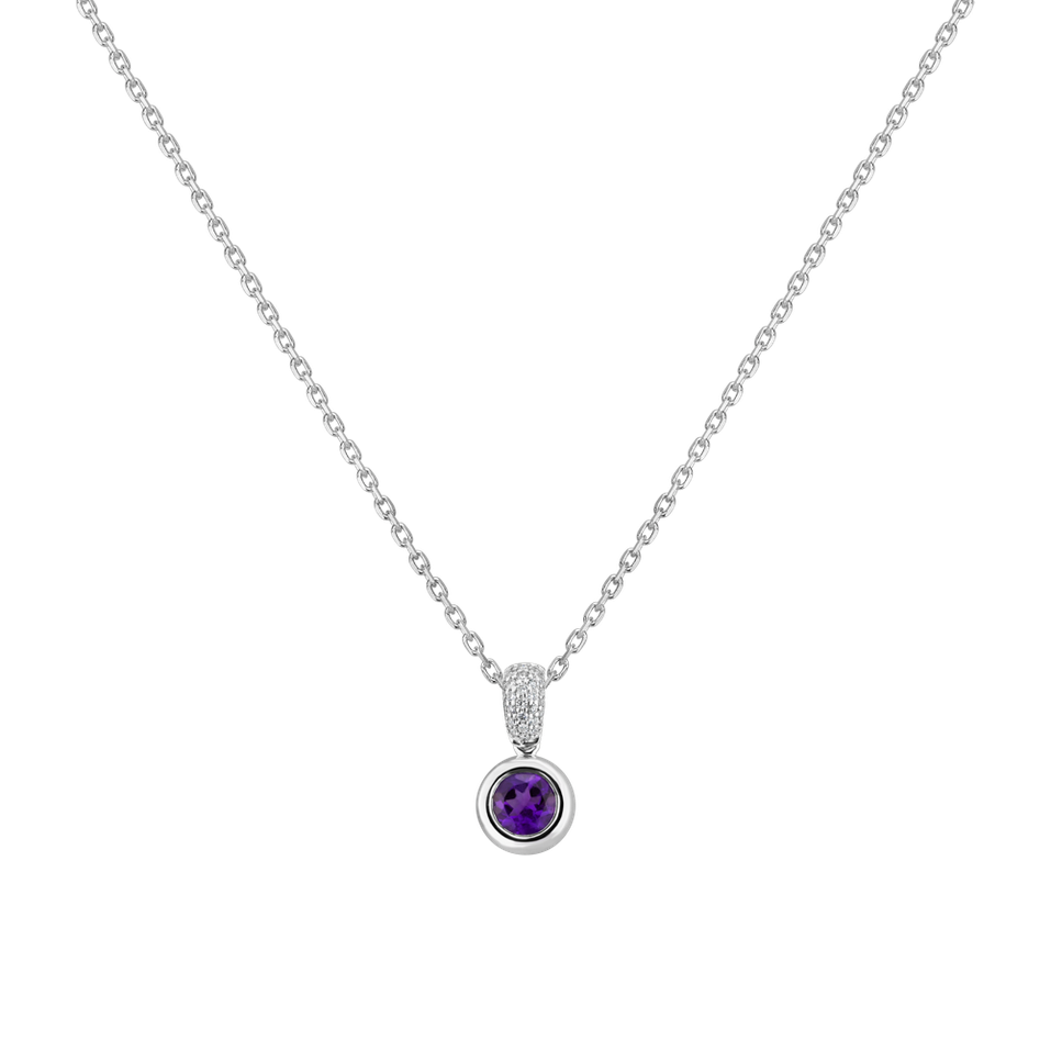 Diamond pendant with Amethyst Delicate Drop