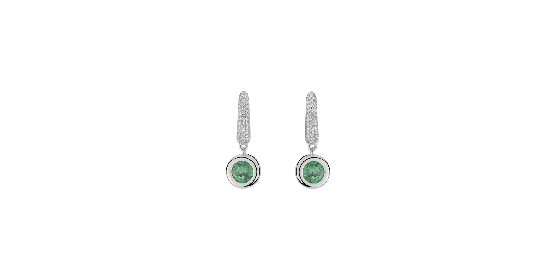 Diamond earrings with Emerald Starshine Essence