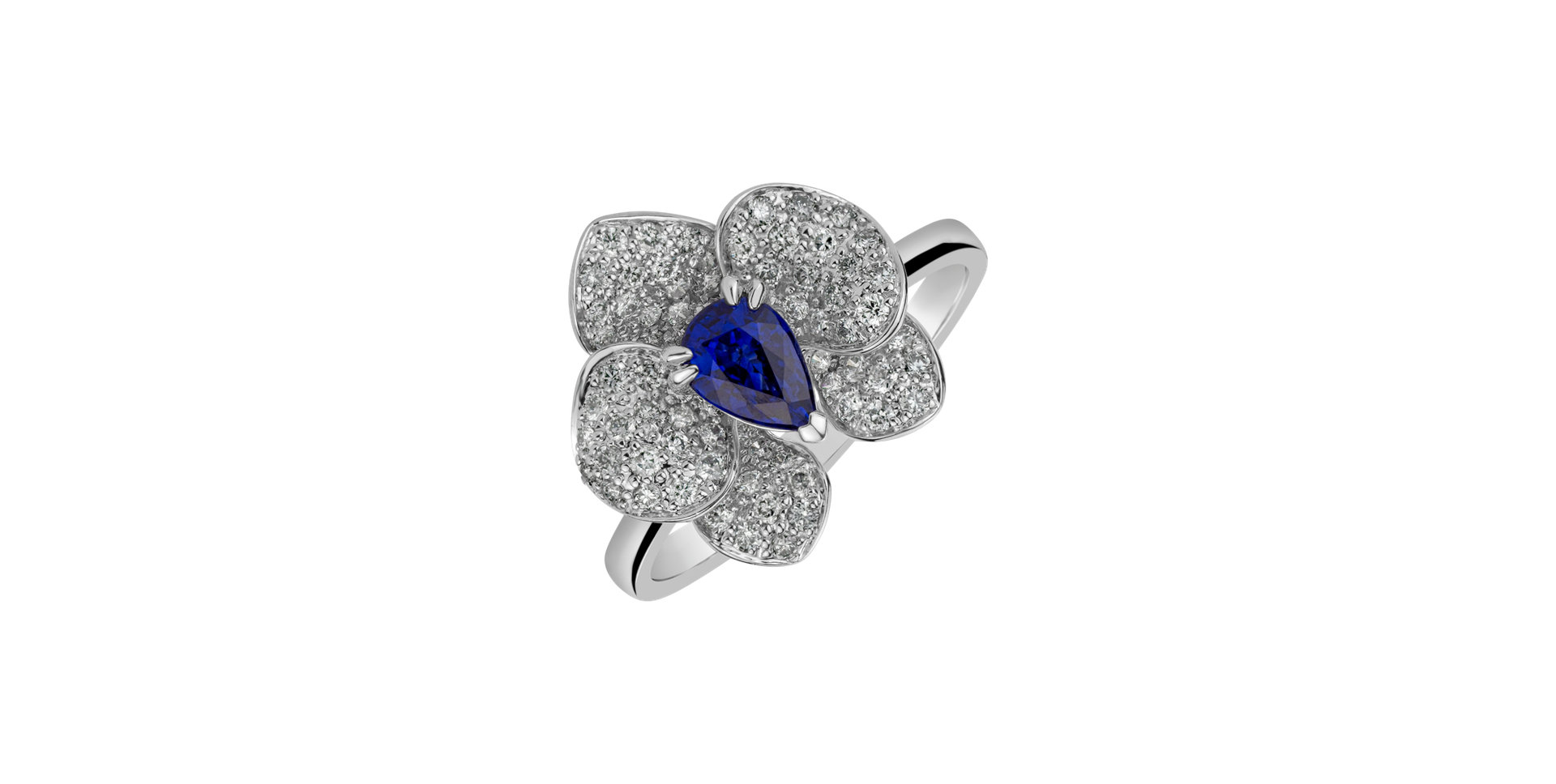 Diamond ring with Sapphire Gentle Blossom