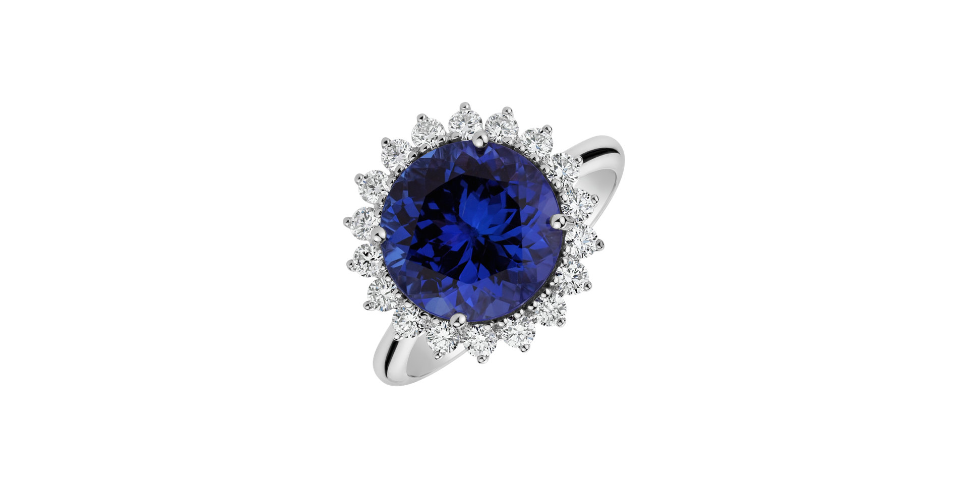Diamond ring with Tanzanite Sun Impression