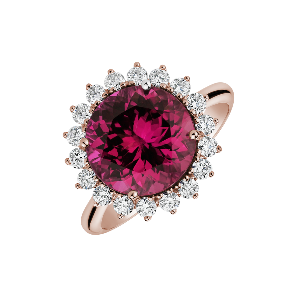 Ring with Garnet and diamonds Sun Impression