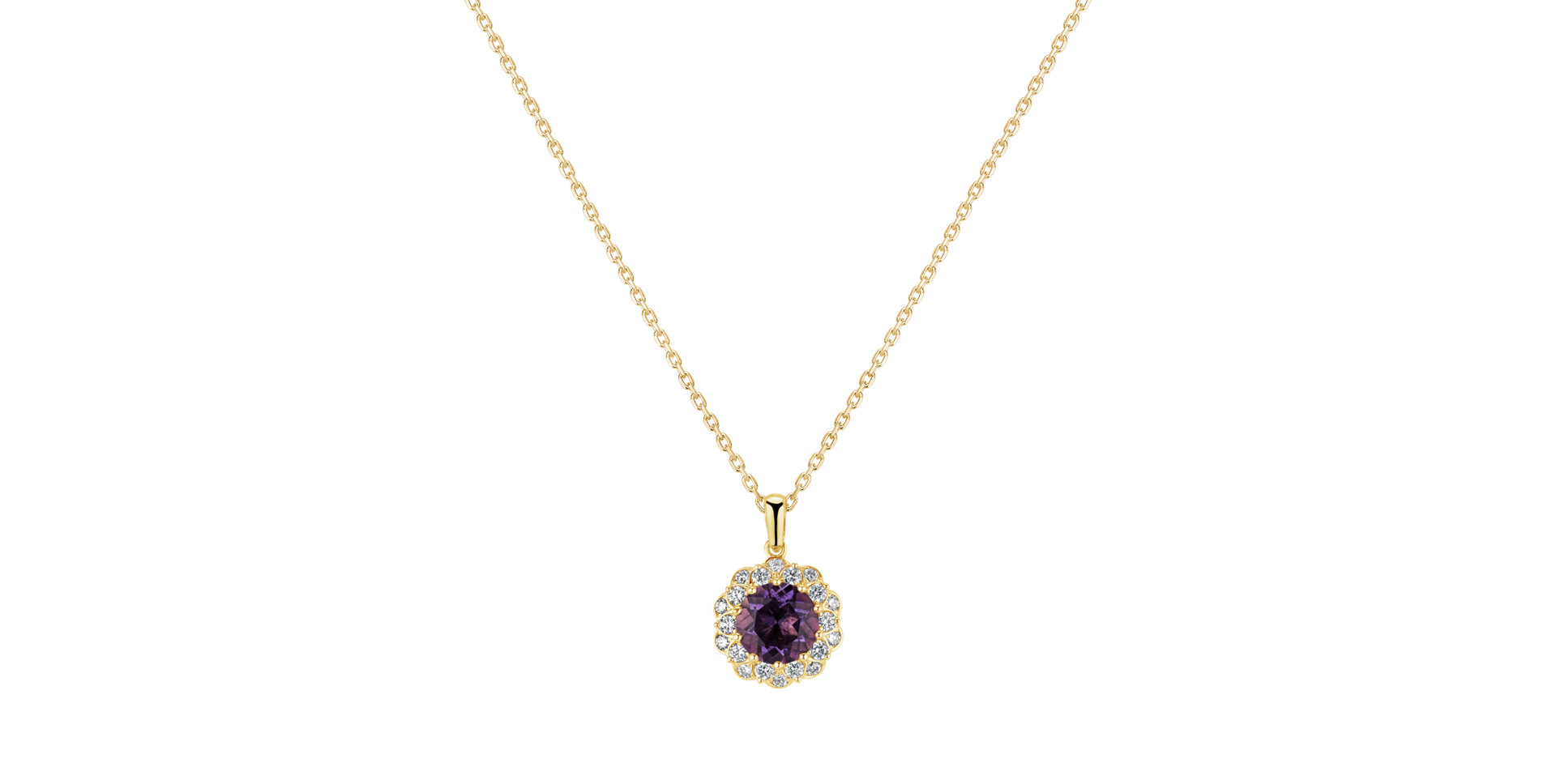 Diamond pendant with Amethyst Princess Bloom