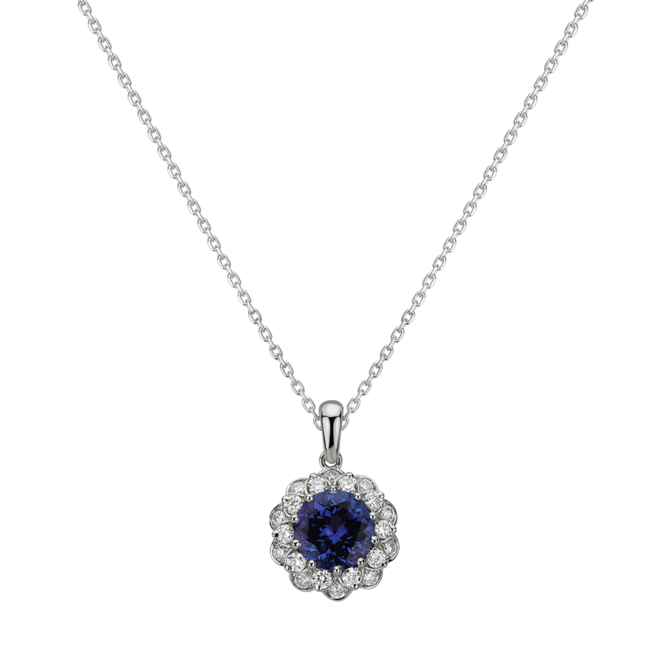 Diamond pendant with Tanzanite Princess Bloom