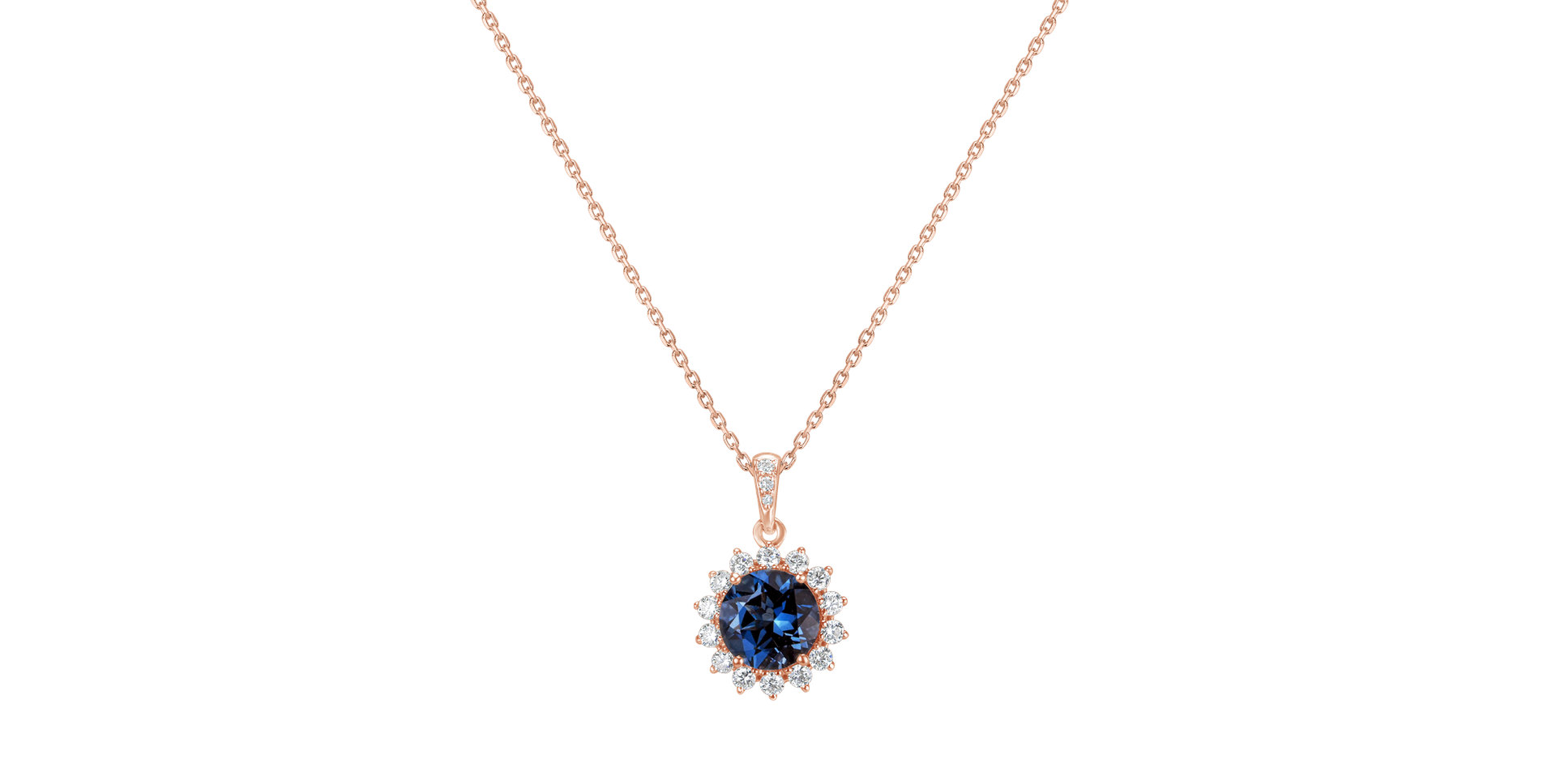 Diamond pendant with Topaz Princess Spark