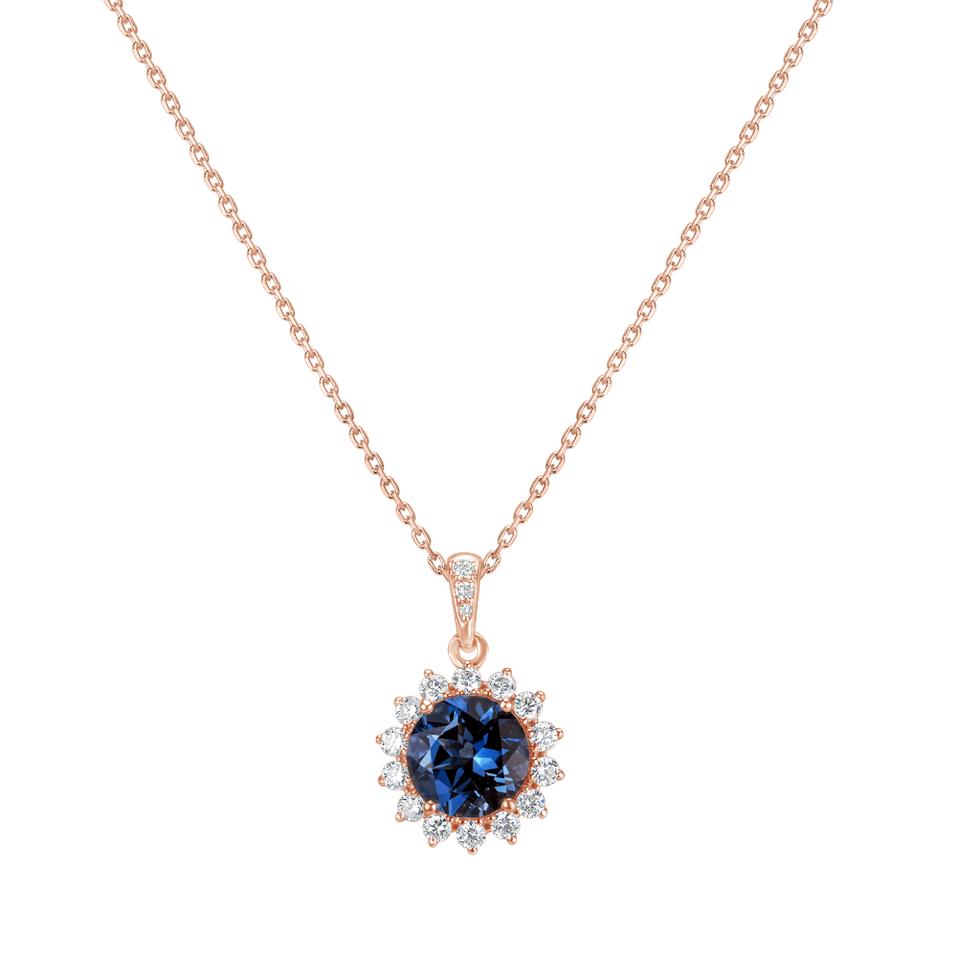 Diamond pendant with Topaz Princess Spark