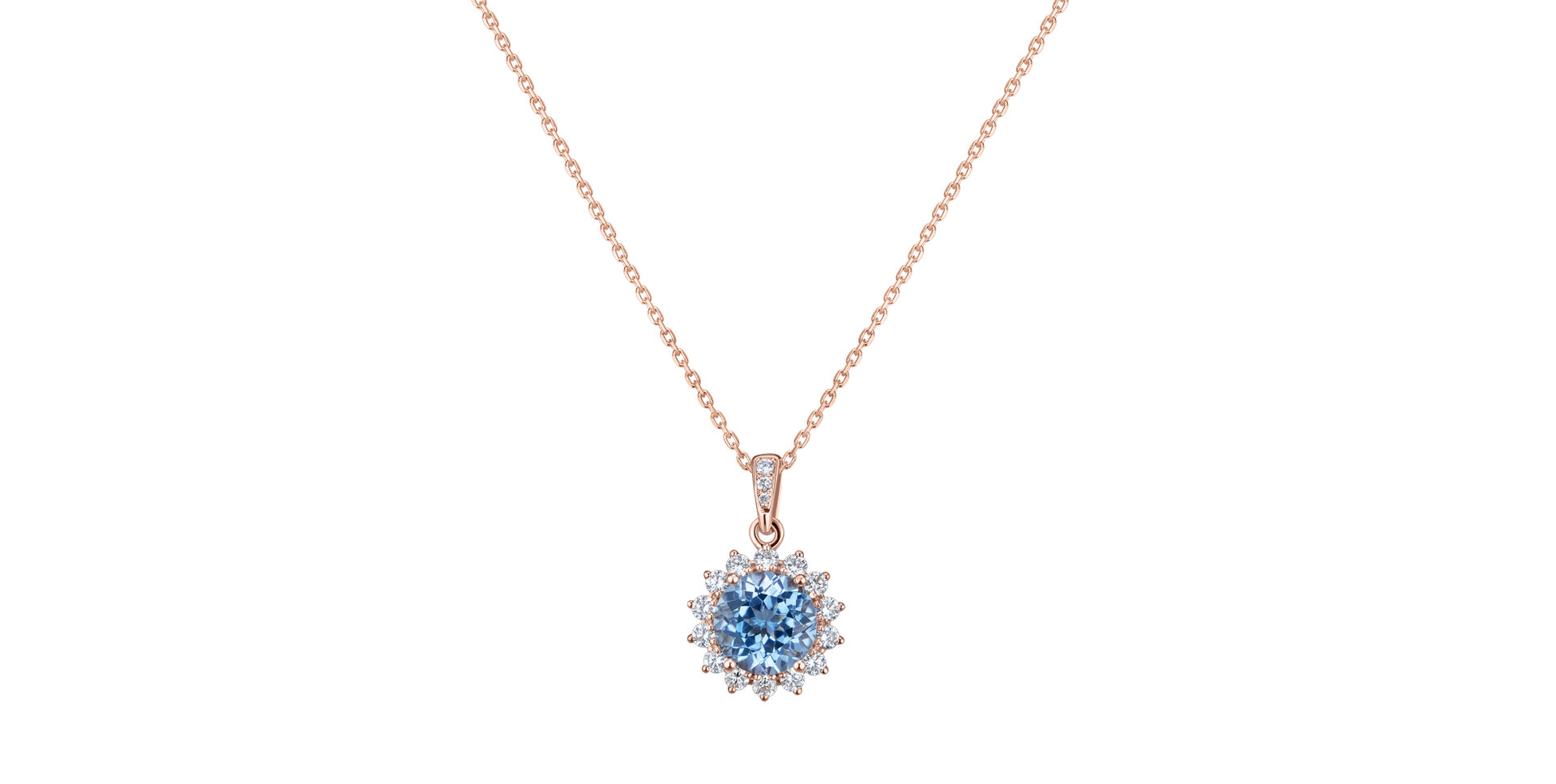 Diamond pendant with Topaz Princess Spark