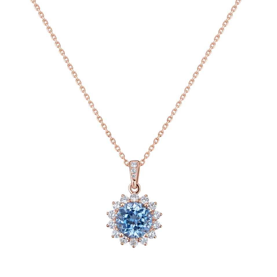 Diamond pendant with Topaz Princess Spark