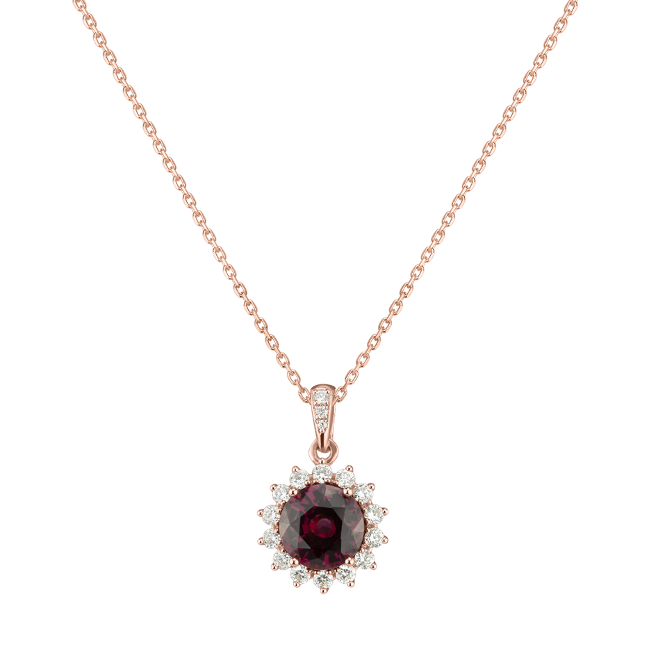 Diamond pendant with Garnet Princess Spark