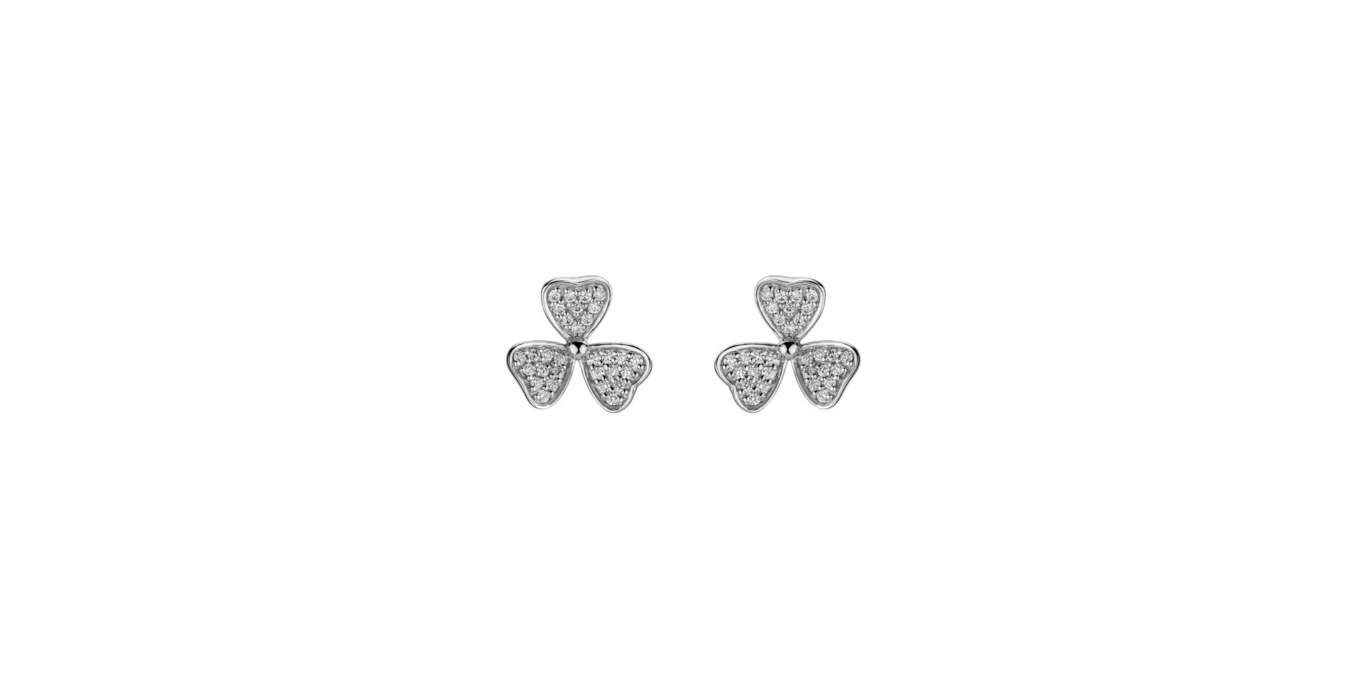 Diamond earrings Happy Trefoil