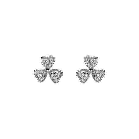 Diamond earrings Happy Trefoil