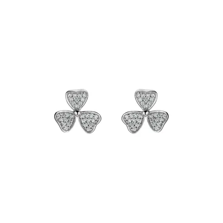 Diamond earrings Happy Trefoil