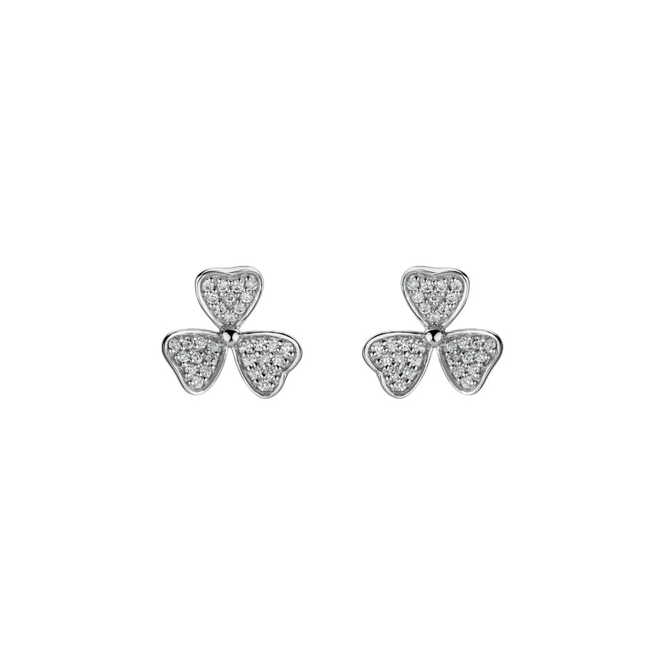 Diamond earrings Happy Trefoil