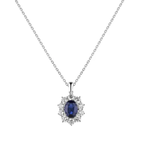 Diamond pendant with Sapphire Goddess Elegance