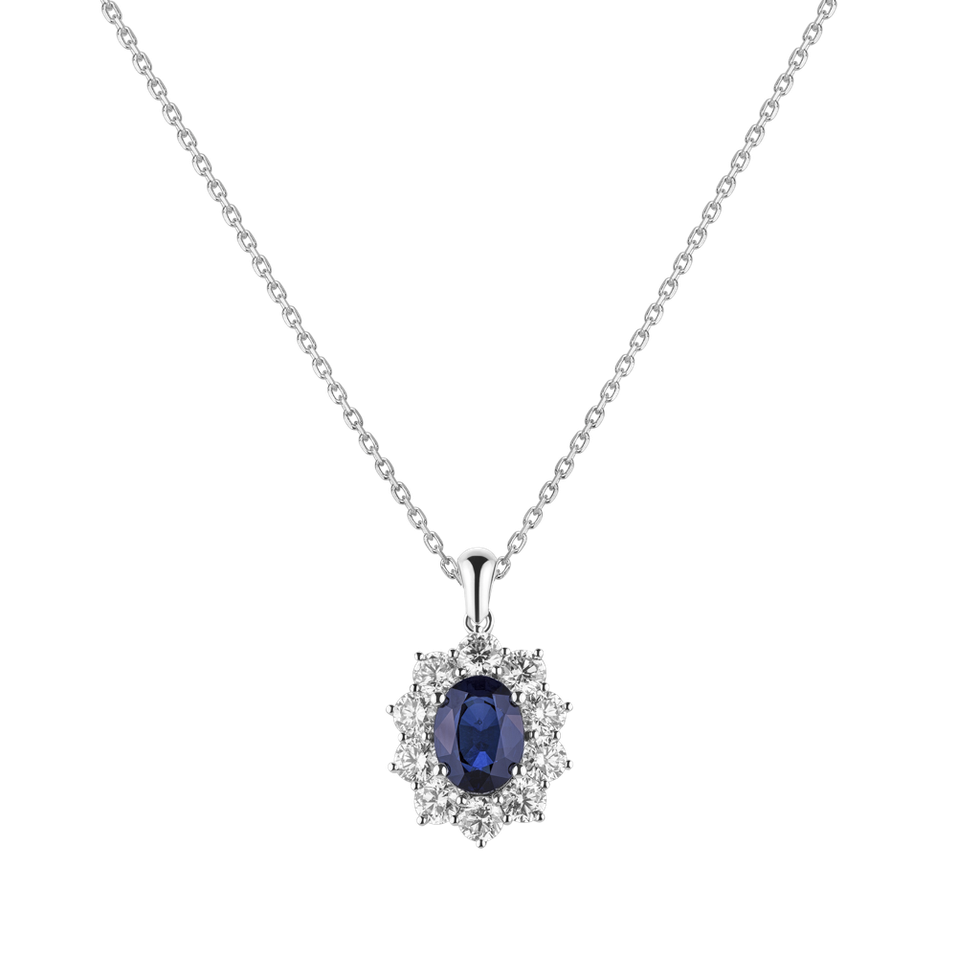 Diamond pendant with Sapphire Goddess Elegance