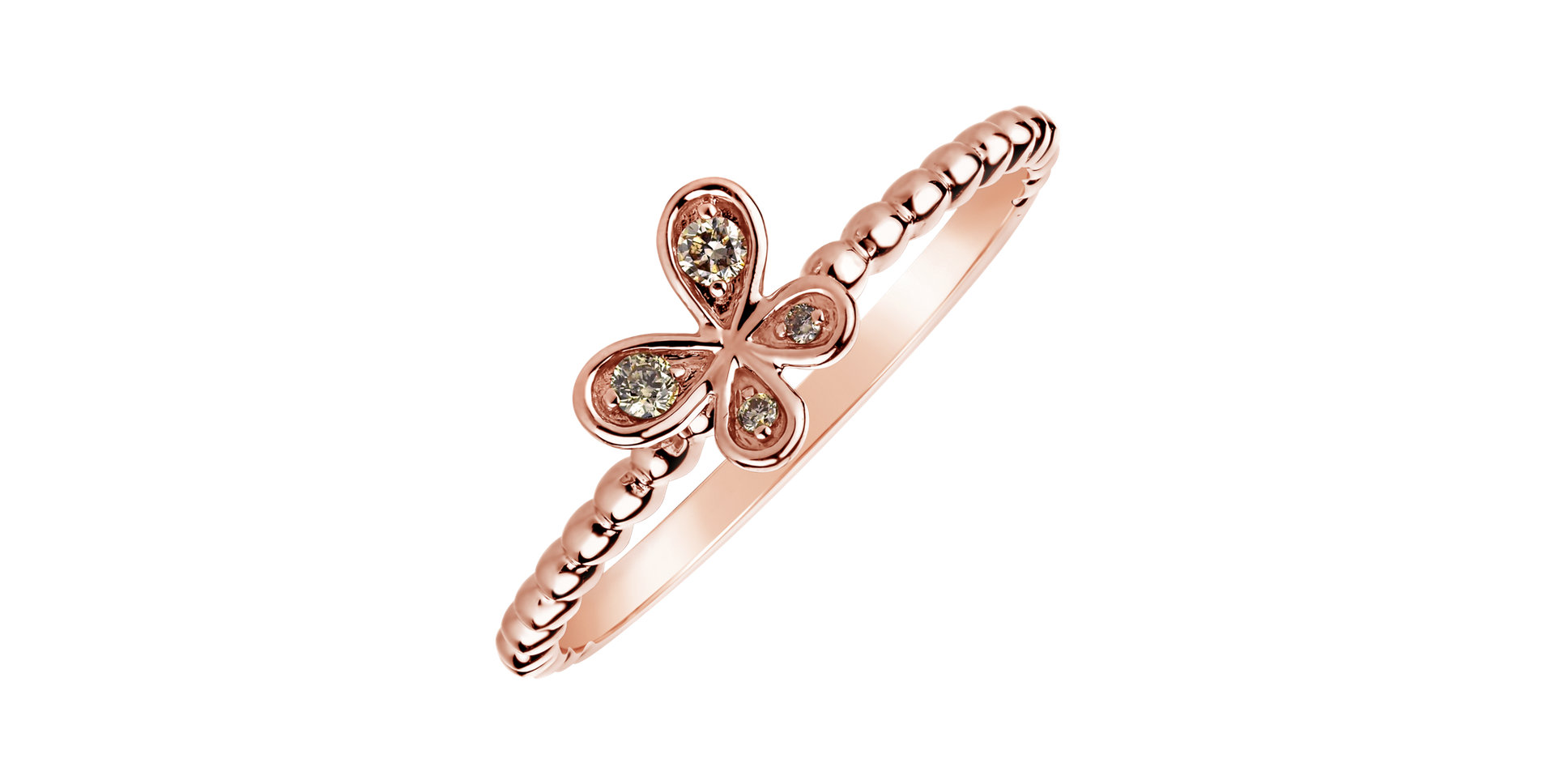 Ring with brown diamonds Butterfly