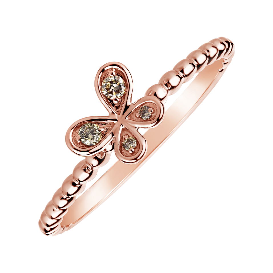 Ring with brown diamonds Butterfly