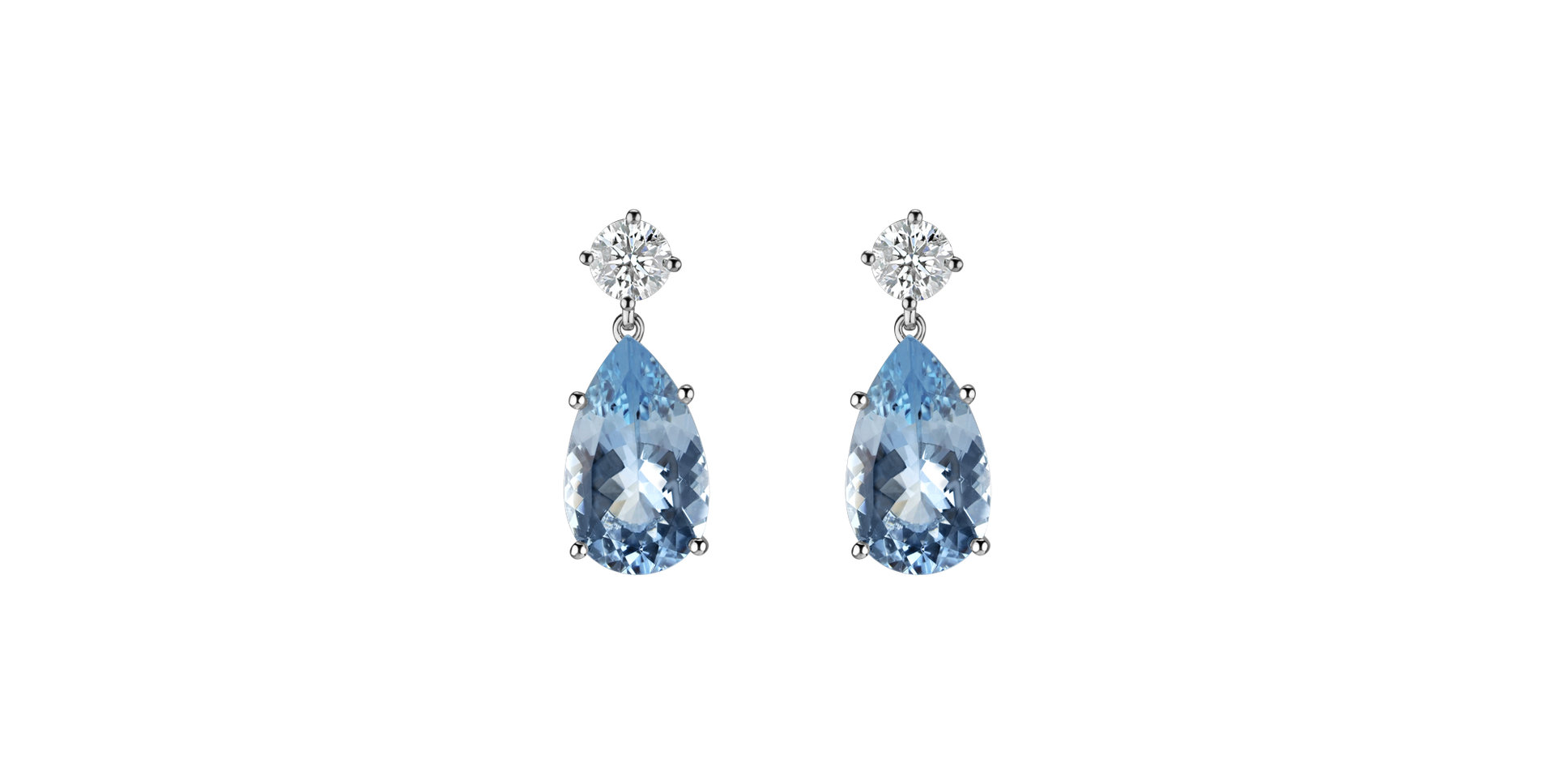 Diamond earrings with Aquamarine Royal Tears