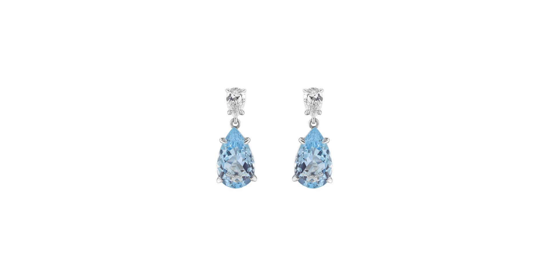 Diamond earrings with Aquamarine Fairytale Tears
