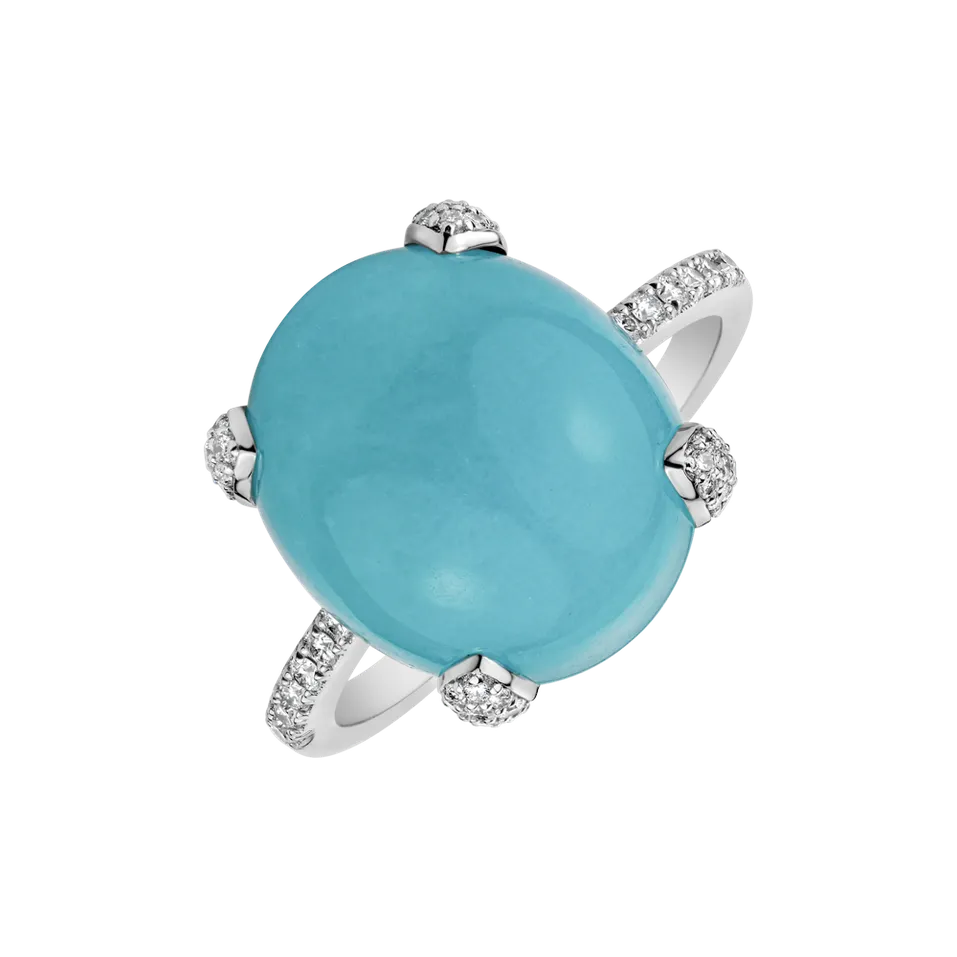 Diamond rings with Amezonite Niche