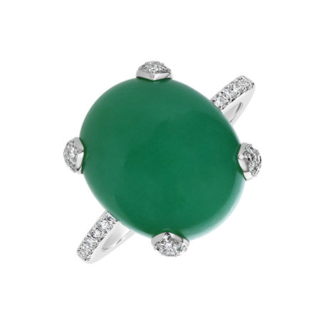 Diamond ring with Chalcedony Niche
