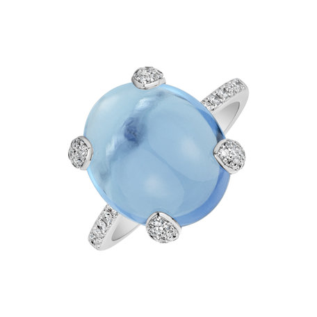 Diamond ring with Topaz Niche